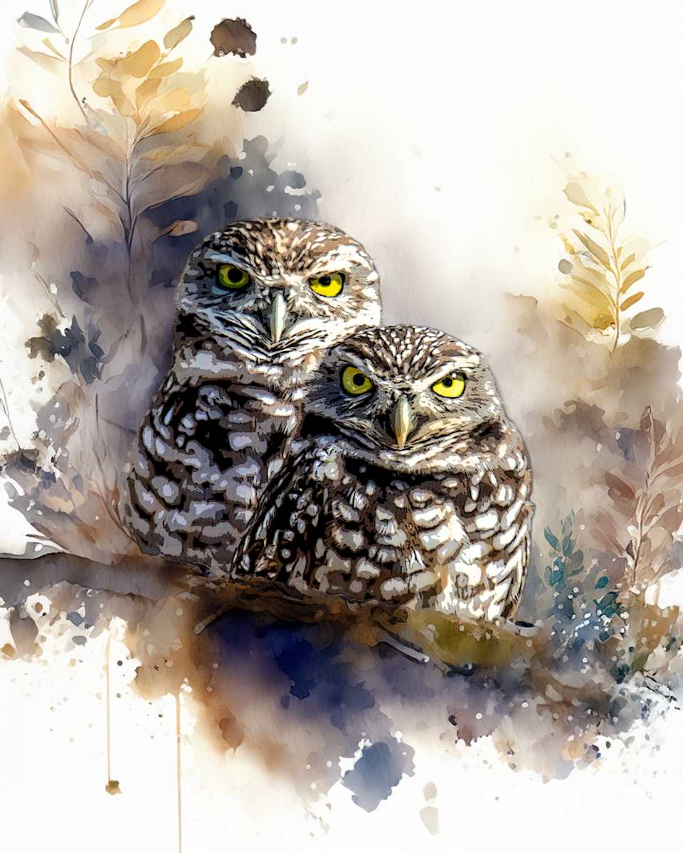 Burrowing Owl Couple by David Whited, Image 1.