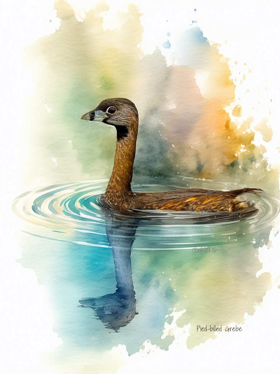 Pied-billed Grebe by David Whited  Image: Pied-billed Grebe