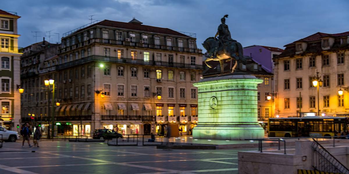 Downtown Lisbon at Dusk, Portugal by David Whited  Image: Downtown Lisbon at Dusk, Portugal