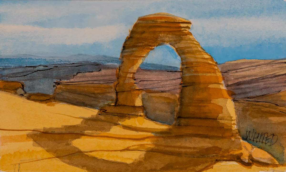 Whiskey Painting, Delicate Arch, Arches National Park, Utah, USA (Prints available) by David Whited  Image: Delicate Arch, Arches National Park, Utah, USA