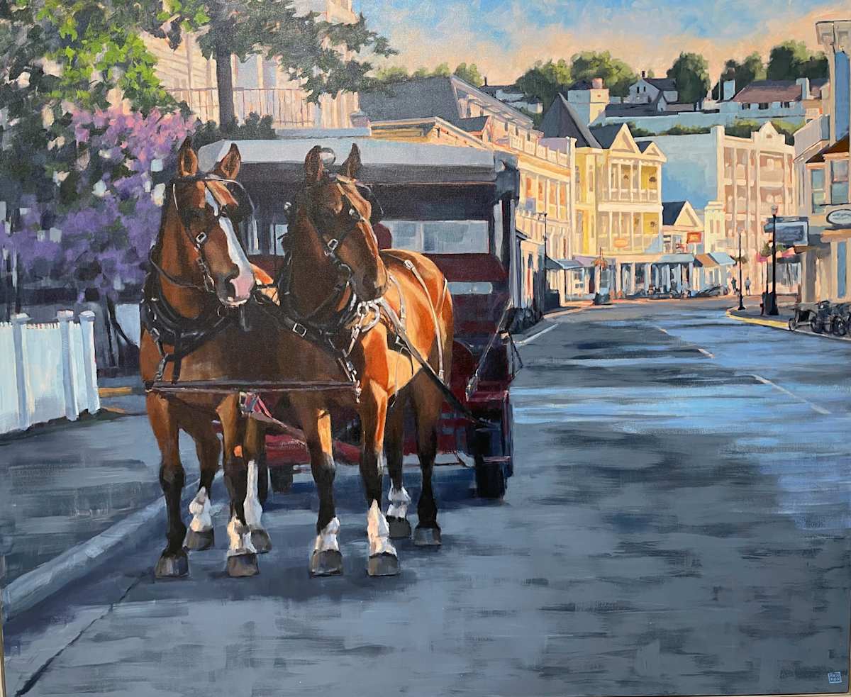 Horses on Main by Kristin K Hosbein 