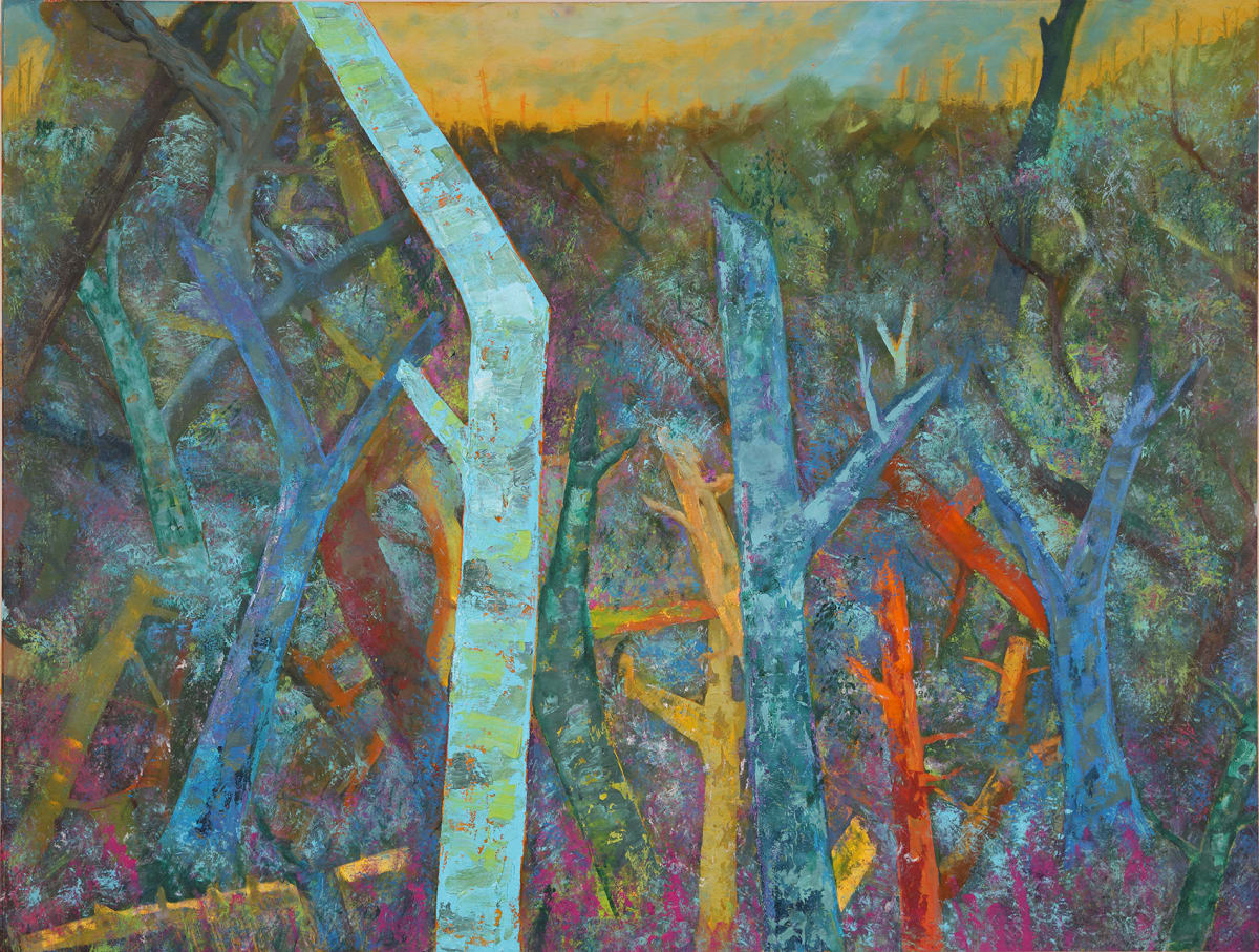 "The World I Live In" by Steven McHugh  Image: Experience the vibrant energy of "The World I Live In", a stunning original painting by abstract artist Steven McHugh. Measuring 36"x48", this colorful work of art is painted on oil paper, then carefully mounted onto a sturdy wood panel. The vivid, bold hues perfectly capture the spirit of the artist's home, bringing a piece of his world into yours. This unframed masterpiece is perfect for art collectors and enthusiasts alike. Add a touch of abstract beauty to your space with "The World I Live In".