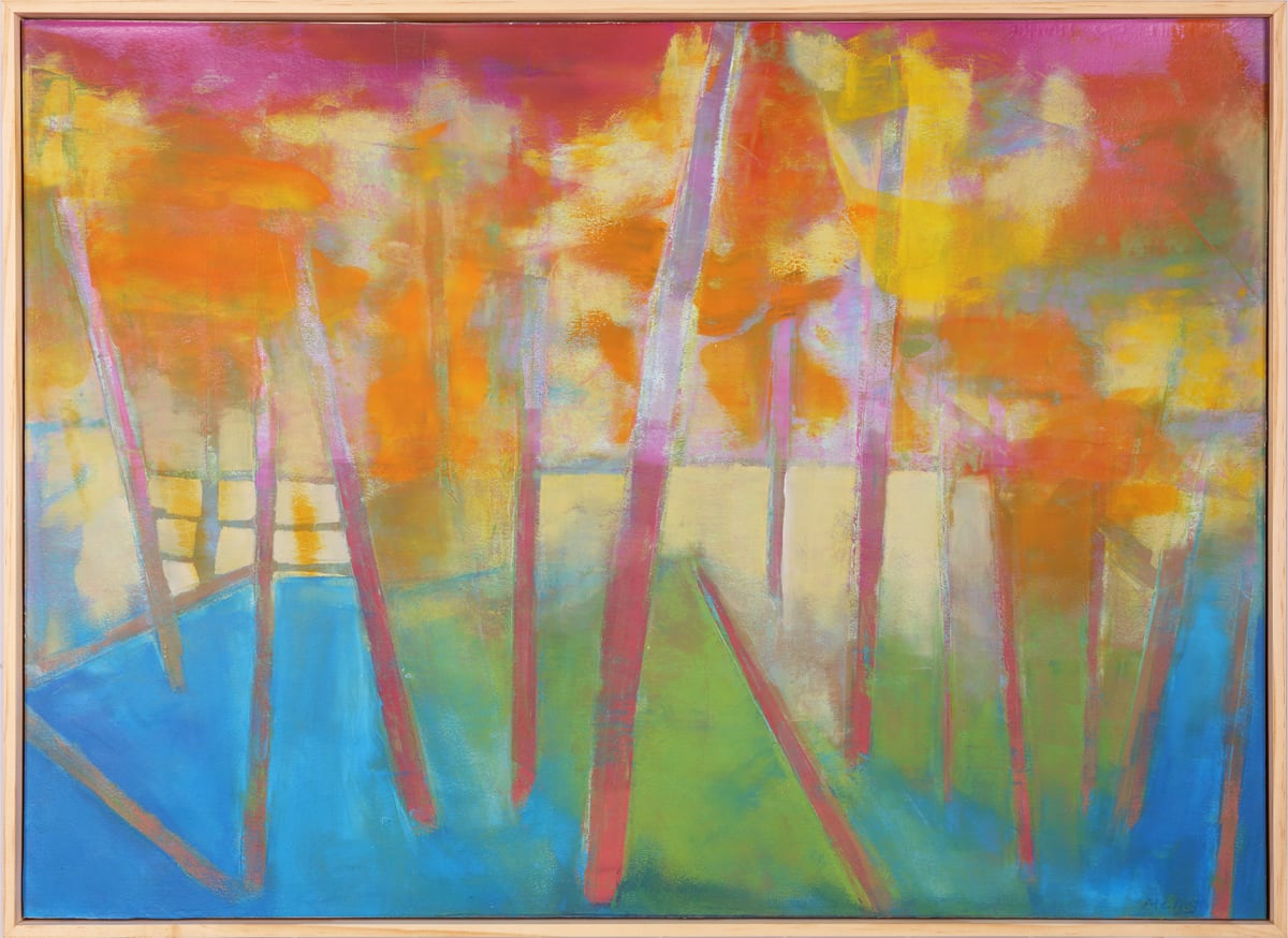 "Enchanted Woodlands" by Steven McHugh  Image: Original mixed media abstract oil painting by Stevenjohn McHugh titled "Enchanted Woodlands". Measures 21" x 29" x 1.5. Mixed media with oil stick, marker, oil, graphite, charcoal and cold wax on Arches oil paper glued on wood panel with PH balance glue. Side of wood cradle (solid wood) is varished natural. Signed on front and back. Framed is a vanished gallery frame solid wood. Shipping included in the U.S.
#madelineisland 
#bayfieldwi 
#apostleislands 
#wisconsinartist 
#mixedmedia 
#modernart 
#contemporaryart
#painting 
#contemporarypainter
#paintstudio
#artgallery 
#fineart 
#abstractart
#artcollector 
#originalart
#contemporaryartwork 
#studio
#artgallery
#artcollector
#artadvisor 
#artcurator
#abstraction
#abstractart
#abstractpainting 
#artcollector 
#artistoninstagram
#stevenjohnmchugh 
#Aninhinabewakilands
#artistinthewoods
#lakegitchegumee