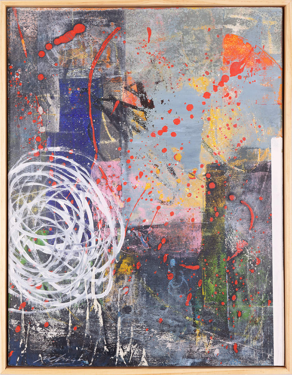 "Counteract" by Steven McHugh  Image: Original mixed media abstract oil painting by Stevenjohn McHugh titled "Counteract". Measures 19.5" x 15.25" x 1.5. Framed size is 20.25 x 16" x 2.5". Mixed media with oil stick, marker, oil, graphite, charcoal and cold wax on Arches oil paper glued on wood panel with PH balance glue. Side of wood cradle (solid wood) is varished natural. Signed on front and back. Framed is a vanished gallery frame solid wood. Shipping included in the U.S. Shop at www.stevemchughart.com #madelineisland #stevemchughart.com #bayfieldwi #apostleislands #wisconsinartist #mixedmedia #modernart #contemporaryart #painting #contemporarypainter #paintstudio #artgallery #fineart #abstractart #artcollector #originalart #contemporaryartwork #studio #artgallery #artcollector #artadvisor #artcurator #abstraction #abstractart #abstractpainting #artcollector #artistoninstagram #stevenjohnmchugh #Aninhinabewakilands #artistinthewoods #lakegitchegumee