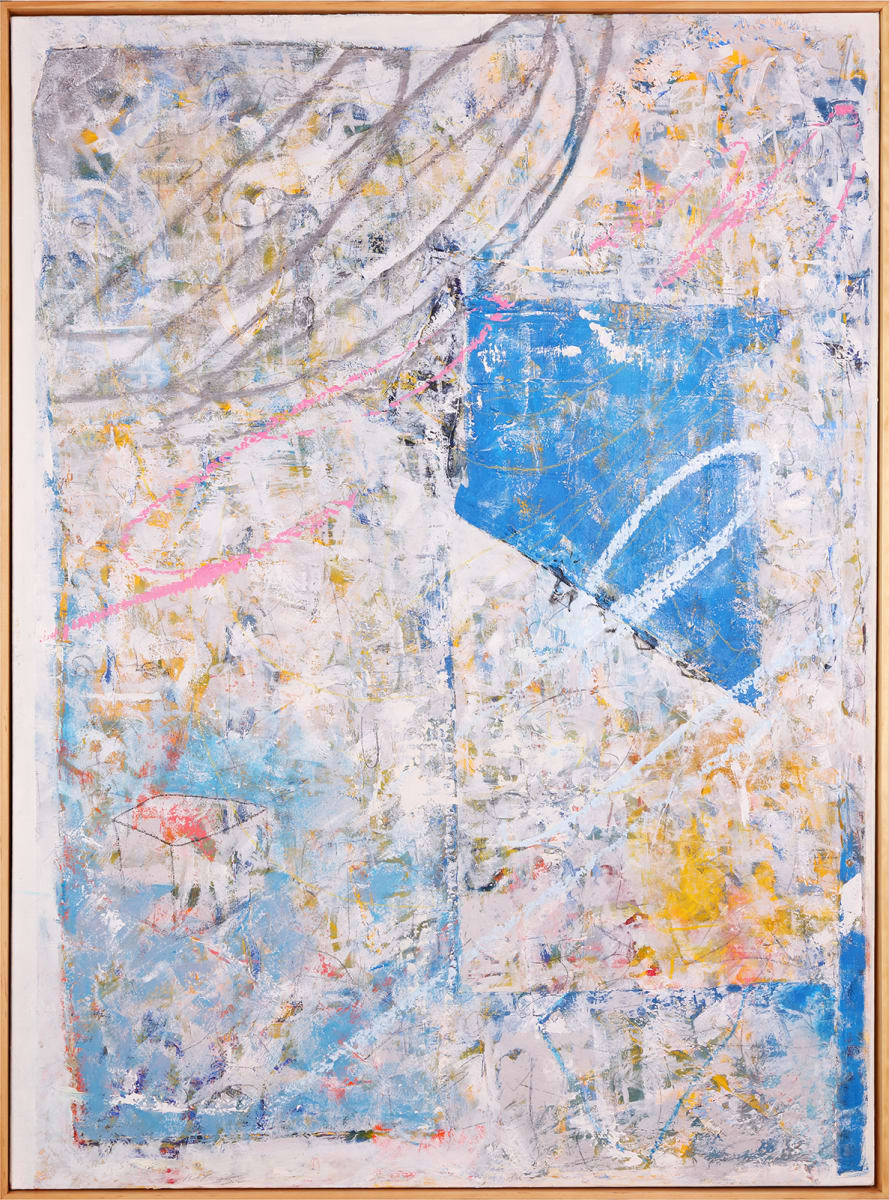 "Color + Line" by Steven McHugh  Image: Original mixed media abstract oil painting by Stevenjohn McHugh titled "ARTifact #09". Measures 48" x 36" x 1.5. Framed size is 48.75 x 36.75" x 2.5". Mixed media with oil stick, marker, oil, graphite, charcoal and cold wax on canvas and Arches oil paper collaged,  glued on wood panel with PH balance glue.  Signed on front and back. Framed is a vanished gallery frame solid wood. Shipping included in the U.S. 

My ARTifact series is inspired by the natural processes of weather, time, cause and effect. Celebrating the beauty of a well-worn surface and an aesthetic of imperfection. My works are developed as a visceral response to my environment, ambiguous organic forms emerge from a play on negative and positive space. Balancing, barely touching yet they create tension between the shapes. The varied material I use are subjected to layering, peeling, scraping, scratching, heat and abrasion, in a similar way in which earth’s surface is exposed to the elements of fire, wind and water. My process is equally accidental and purposeful, intuitive and thoughtful. As paint is applied, then scratched and scraped back, a narrative is generated and a layering of history is revealed."

Shop at www.stevemchughart.com #madelineisland #stevemchughart.com #bayfieldwi #apostleislands #wisconsinartist #mixedmedia #modernart #contemporaryart #painting #contemporarypainter #paintstudio #artgallery #fineart #abstractart #artcollector #originalart #contemporaryartwork #studio #artgallery #artcollector #artadvisor #artcurator #abstraction #abstractart #abstractpainting #artcollector #artistoninstagram #stevenjohnmchugh #Aninhinabewakilands #artistinthewoods #lakegitchegumee