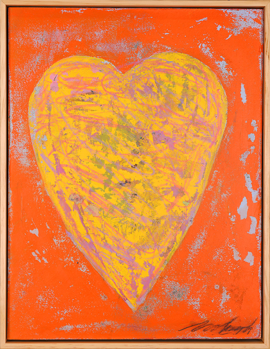 "Yellow Heart" by Steven McHugh  Image: Introducing "Yellow Heart," an original mixed media painting by abstract artist Steve McHugh. This striking piece is a visual representation of the wear and tear that one's heart undergoes over the years, featuring rich, intense colors and subtle markings that draw the viewer in. Created using a combination of oil and cold wax on wood panels, "Yellow Heart" is a bold statement that measures 20.25" x 15.25". The painting comes beautifully presented in a gallery floating frame, making it a stunning addition to any art collection. Whether displayed in a home or office, "Yellow Heart" is sure to captivate and inspire.

Shipping and state sales tax is added after purchase.