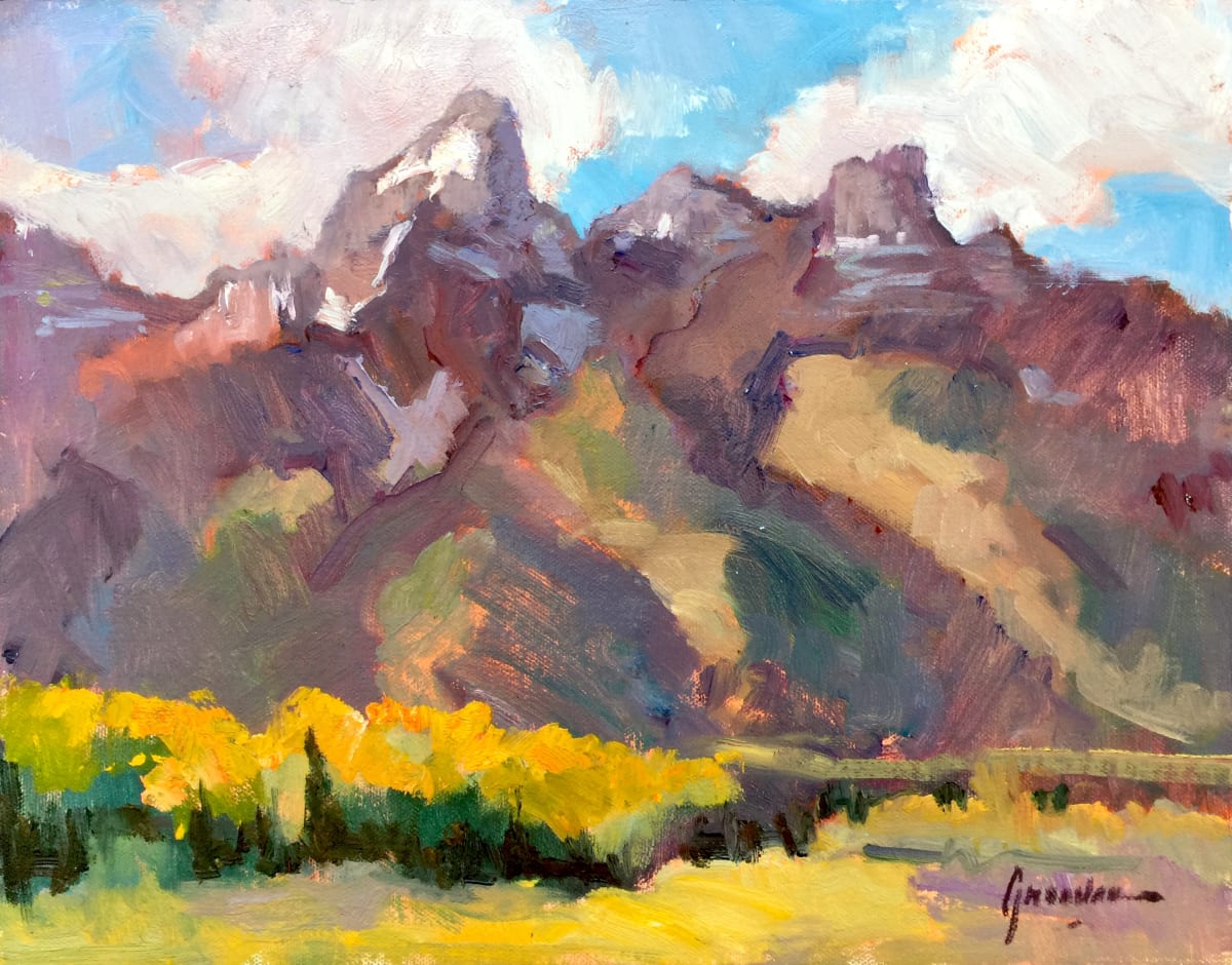 Afternoon Sun on the Grand Teton by Susan F Greaves 