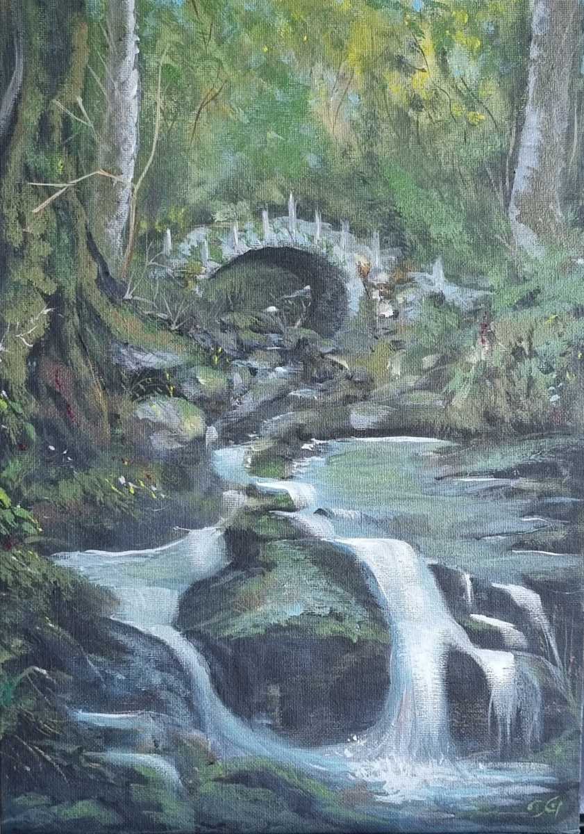 Fairy Glen by Debi Garrett  Image: A Scottish glen where water sings, shadows listen, and old magic lingers in the land.