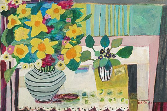 Daffodils and Violets by Annie O'Brien Gonzales 