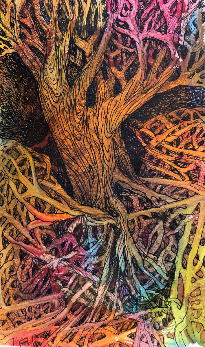Grandmother Tree -  Drawing A Day #10 by Helen R Klebesadel 
