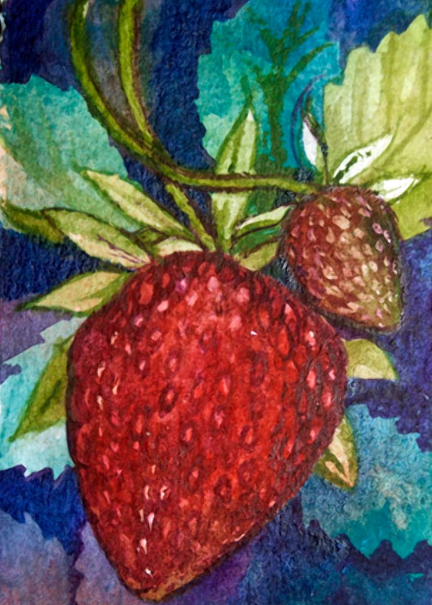 Strawberry Trading Card, 14 of 33 by Helen R Klebesadel 