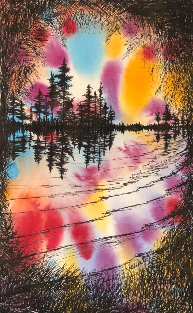 Northern Light- Drawing a Day #17 by Helen R Klebesadel 