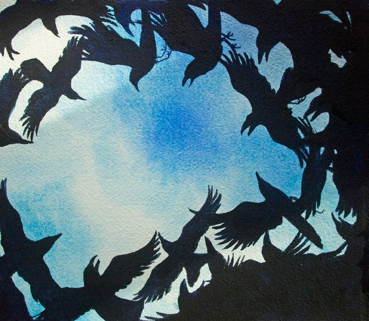 Crow Dusk Study, 29 of 33 by Helen R Klebesadel 