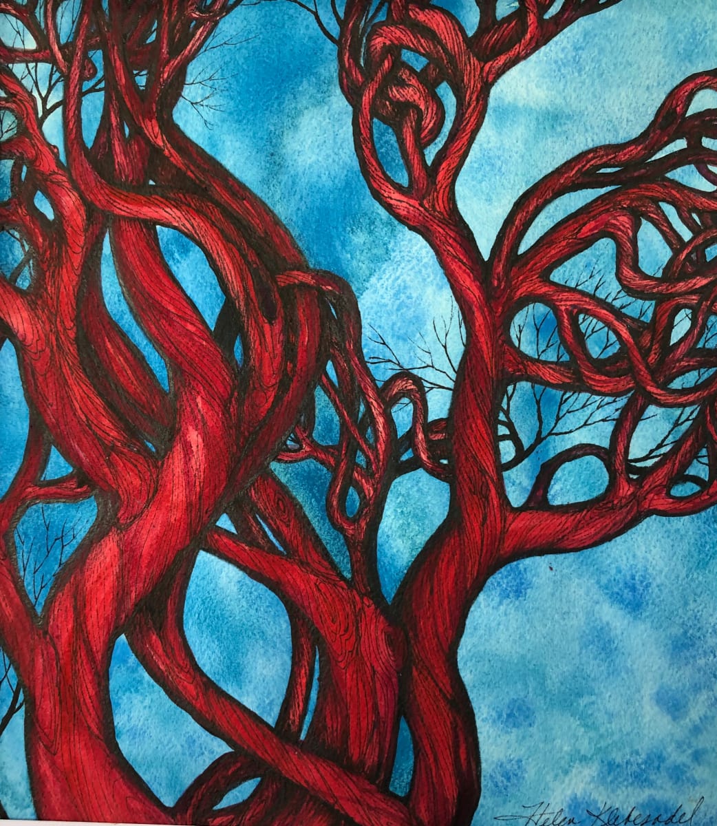 Red Tree I by Helen R Klebesadel 