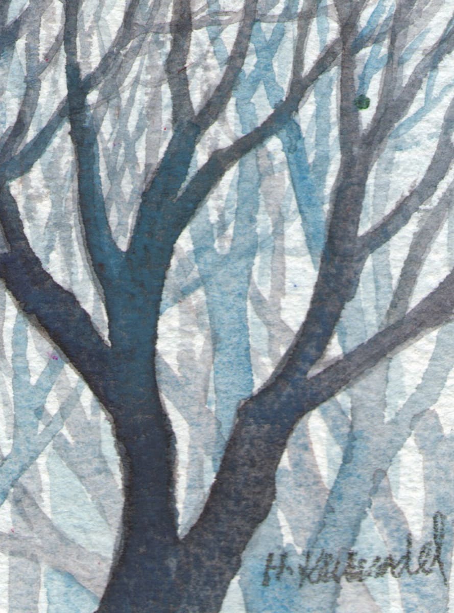 Woods Study ACEO original watercolor 