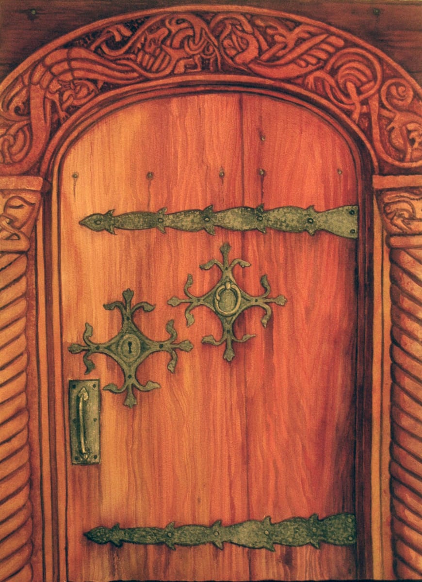 Chapel Door and original watercolor 