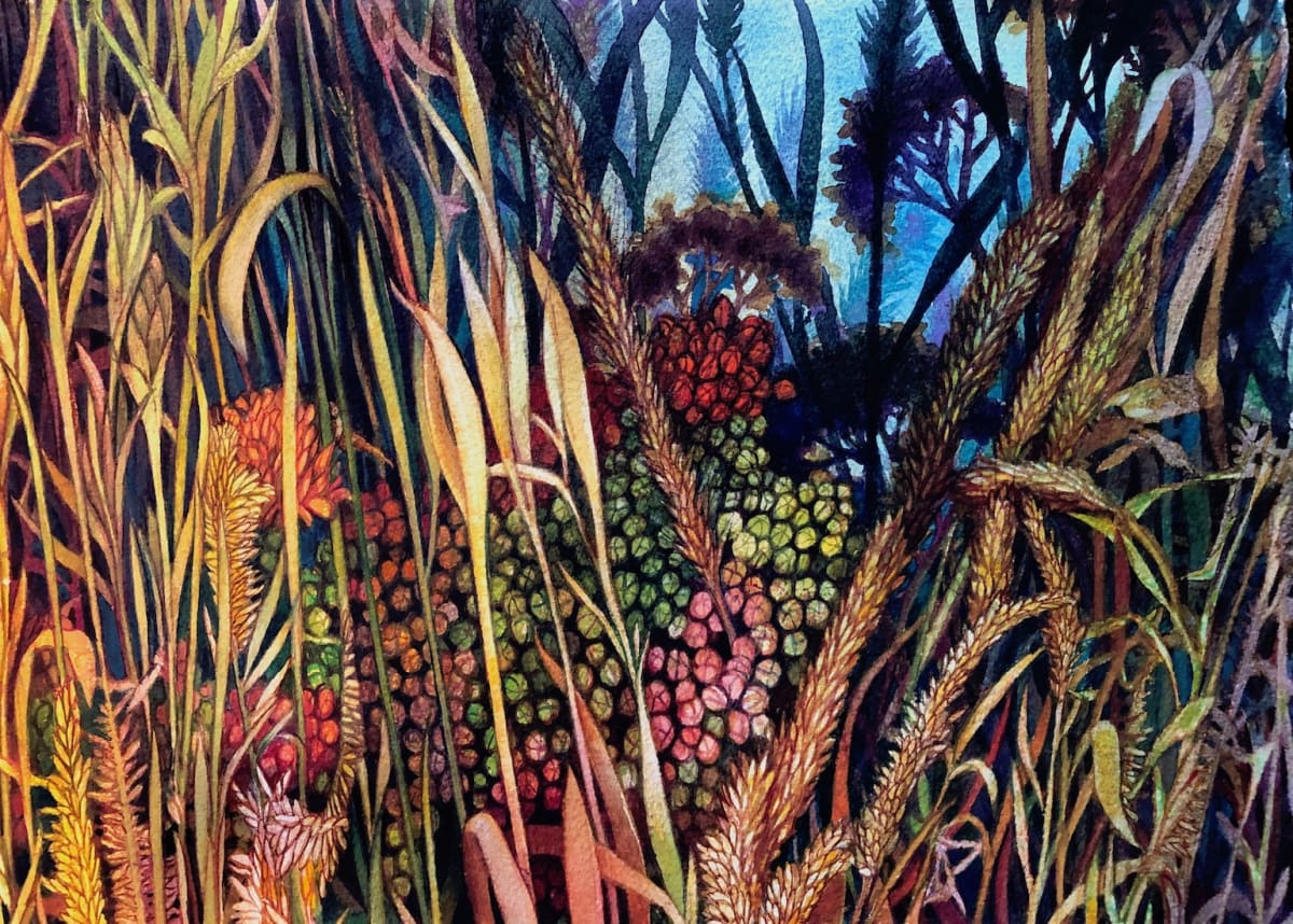 Fall Prairie Grasses III an original watercolor 