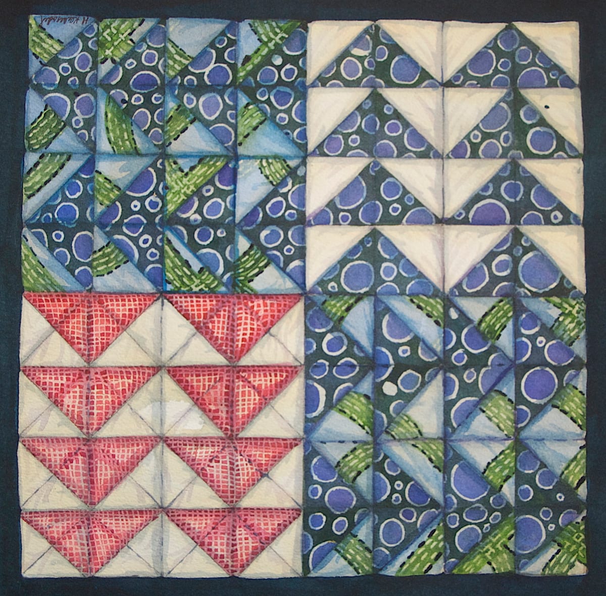 Quilt Square:  Flying Geese by Helen R Klebesadel 