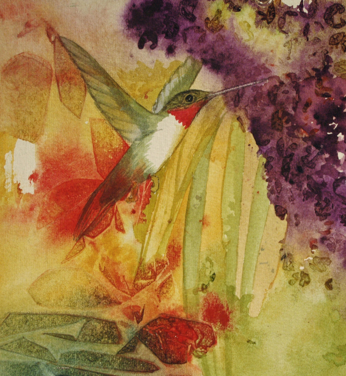 Humming Bird Pollinator I by Helen R Klebesadel 