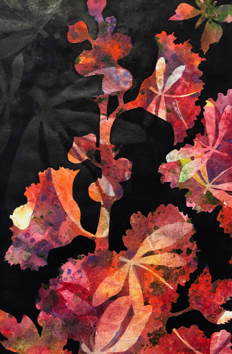 Hollyhock and Dragonflies 