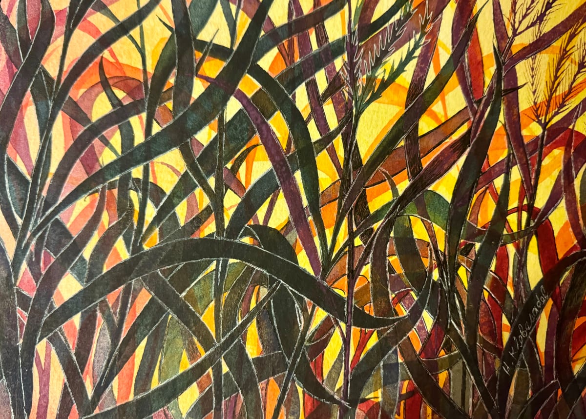 Grass Dance - Drawing a Day #227 by Helen R Klebesadel 