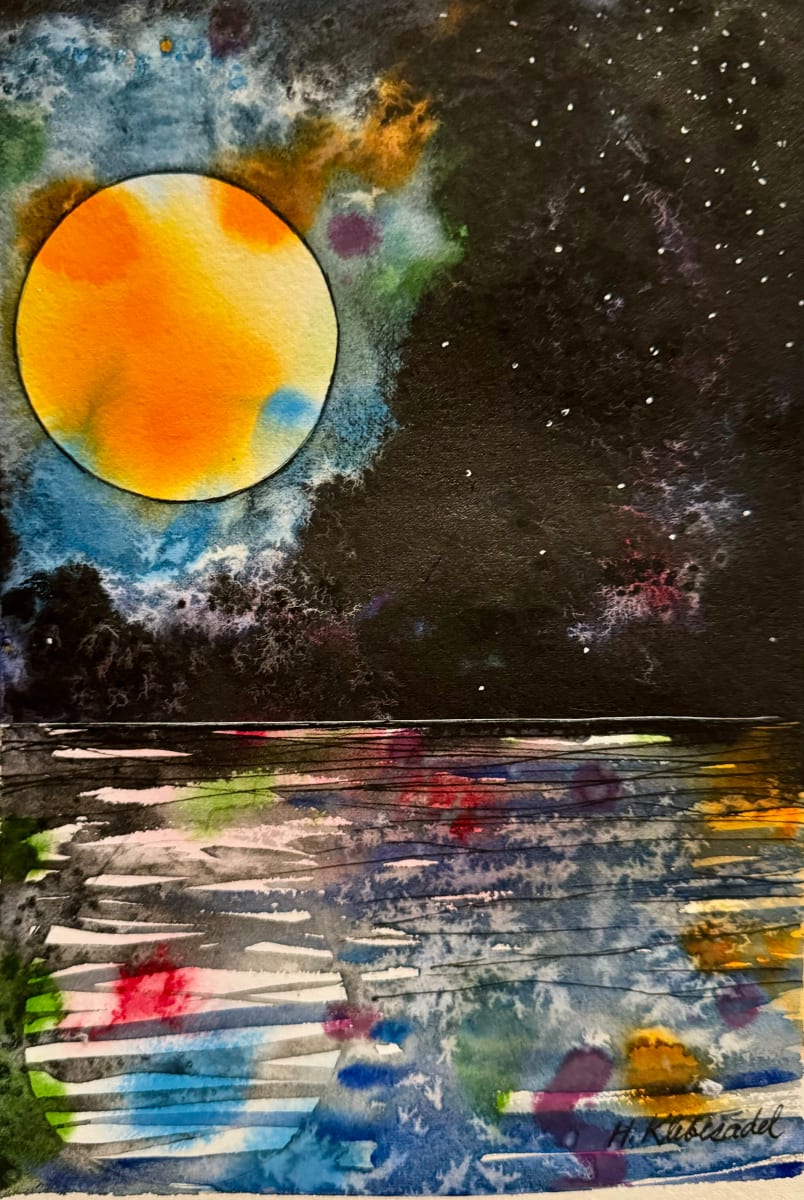 Sturgeon Moon - Drawing a Day #233 by Helen R Klebesadel 