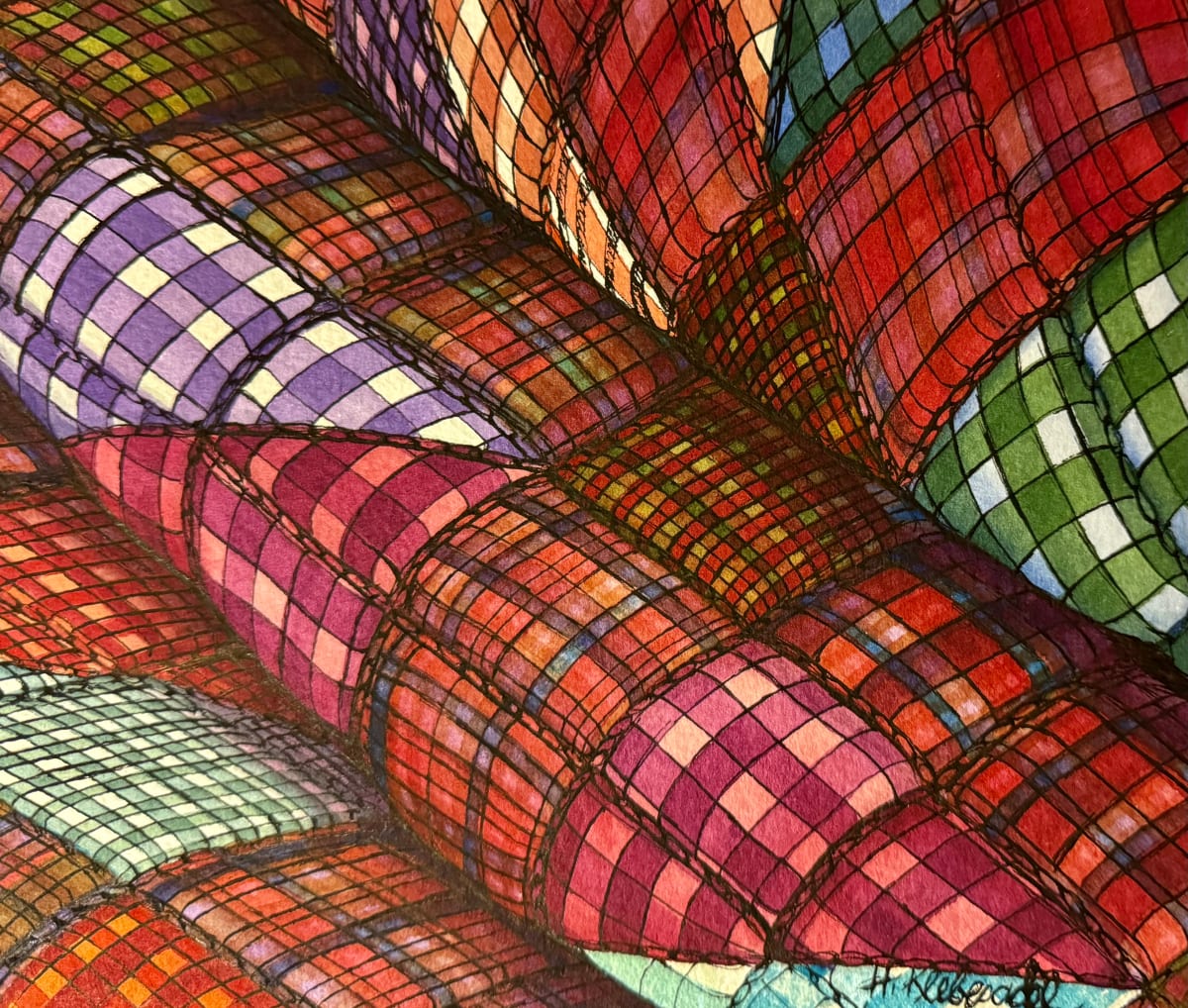 Pieced  IV - Drawing a Day #250 by Helen R Klebesadel 