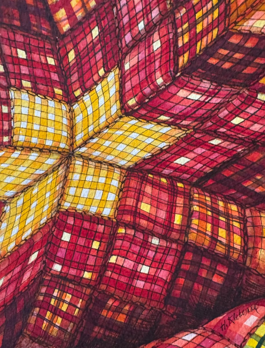 Pieced  I - Drawing a Day #212 by Helen R Klebesadel 