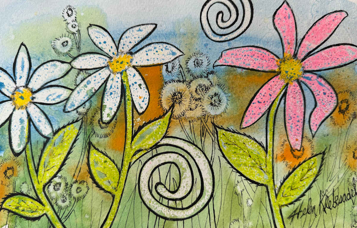 Garden Party  I- Drawing a Day #266 by Helen R Klebesadel 