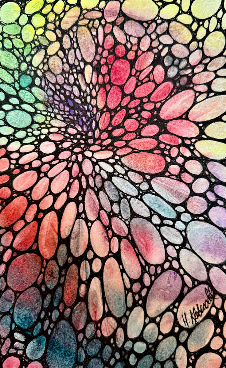 Meditation on Stones III - Drawing a Day #274 by Helen R Klebesadel 