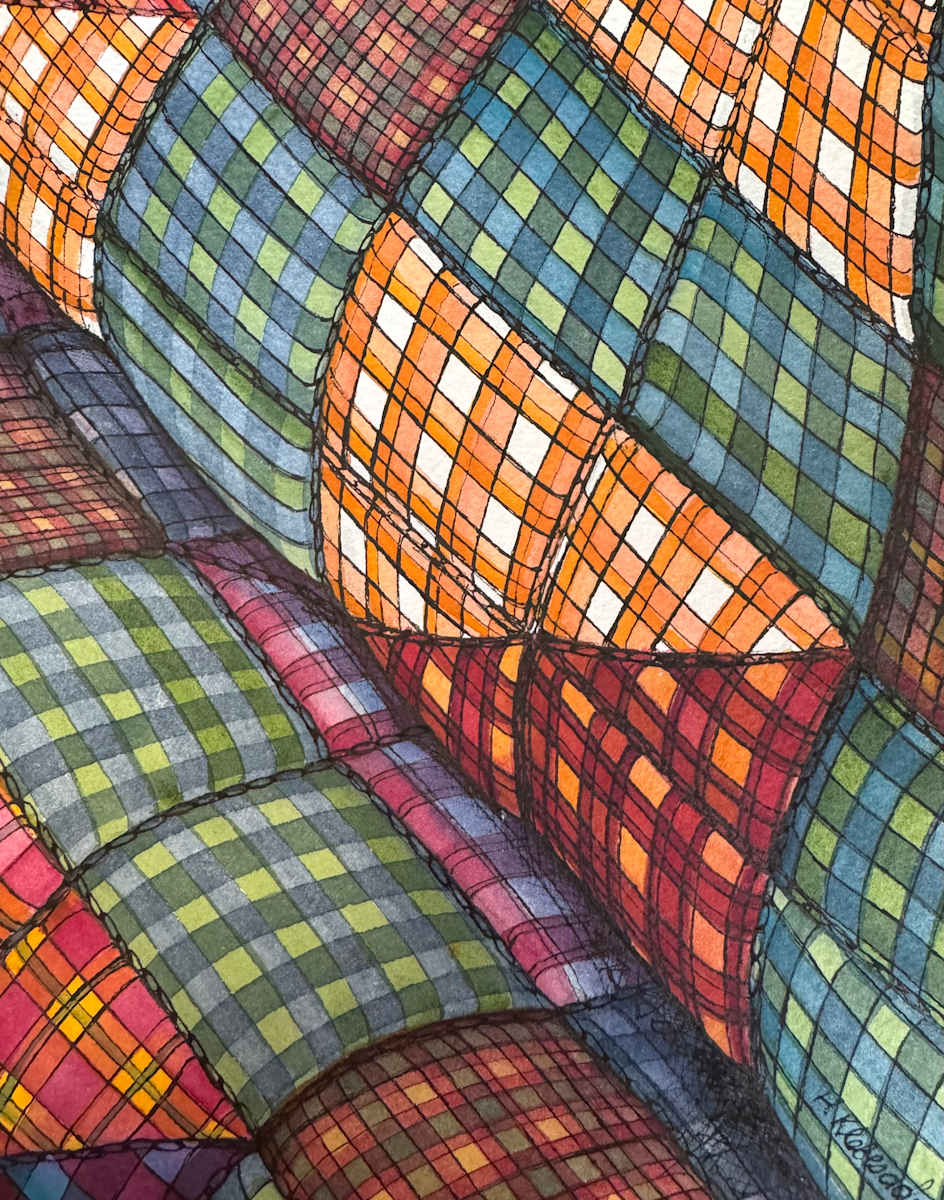 Pieced  VII - Drawing a Day #283 by Helen R Klebesadel 
