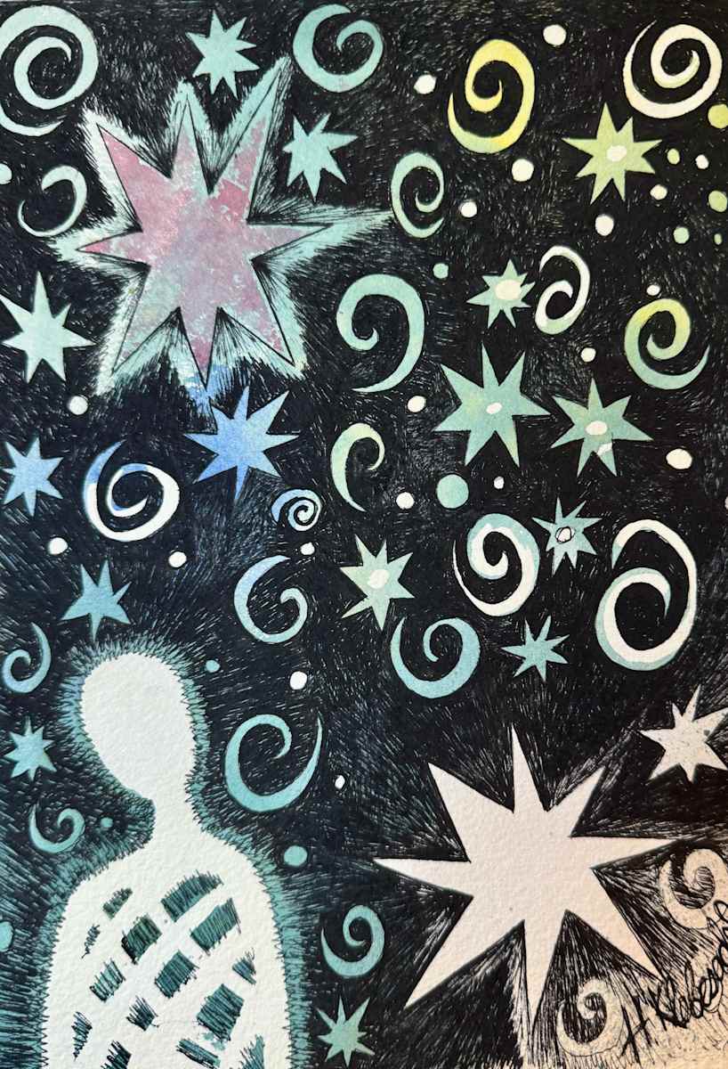 Catch a Falling Star- Drawing a Day #323 by Helen R Klebesadel 