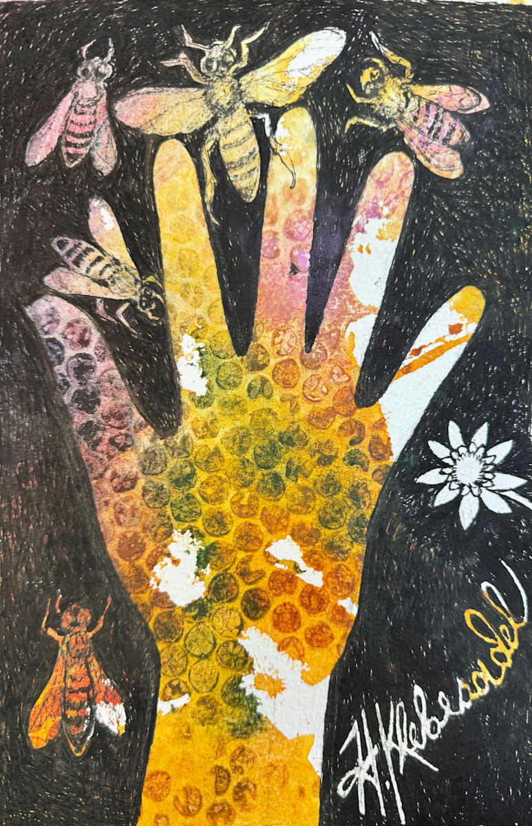 Honeycomb Hand- Drawing a Day #320 by Helen R Klebesadel 