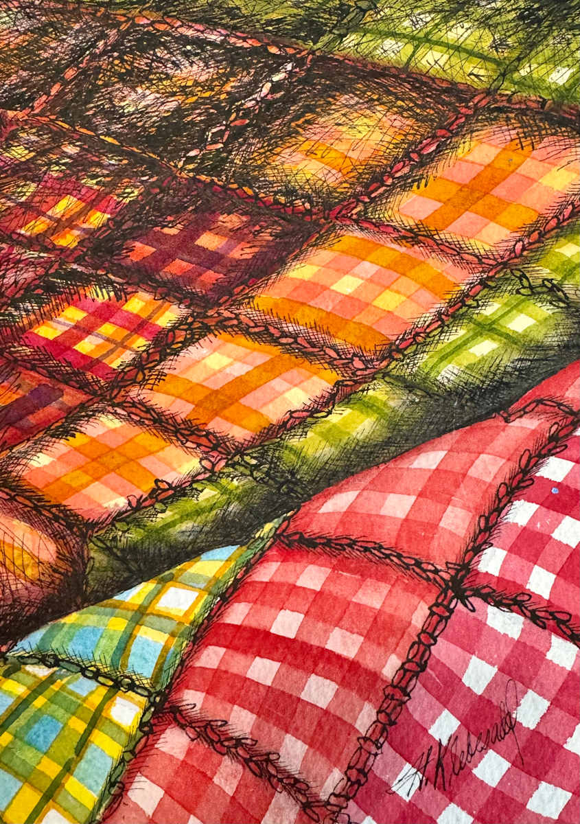 Pieced  VIII - Drawing a Day #355 by Helen R Klebesadel 