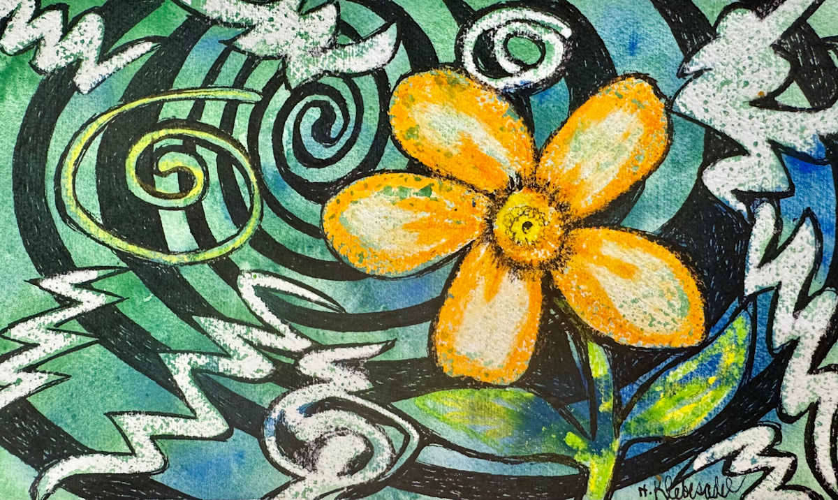 Garden Party III- Drawing a Day #342 by Helen R Klebesadel 