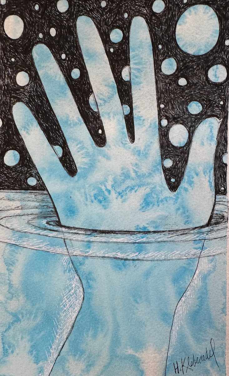 Staying Above Water - Drawing a Day #348 by Helen R Klebesadel 