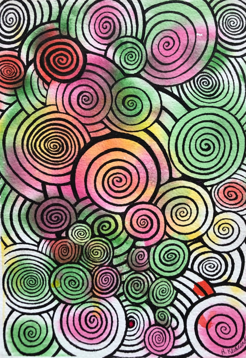 Spiral, Spiral, Spiral- Drawing a Day #102 by Helen R Klebesadel 