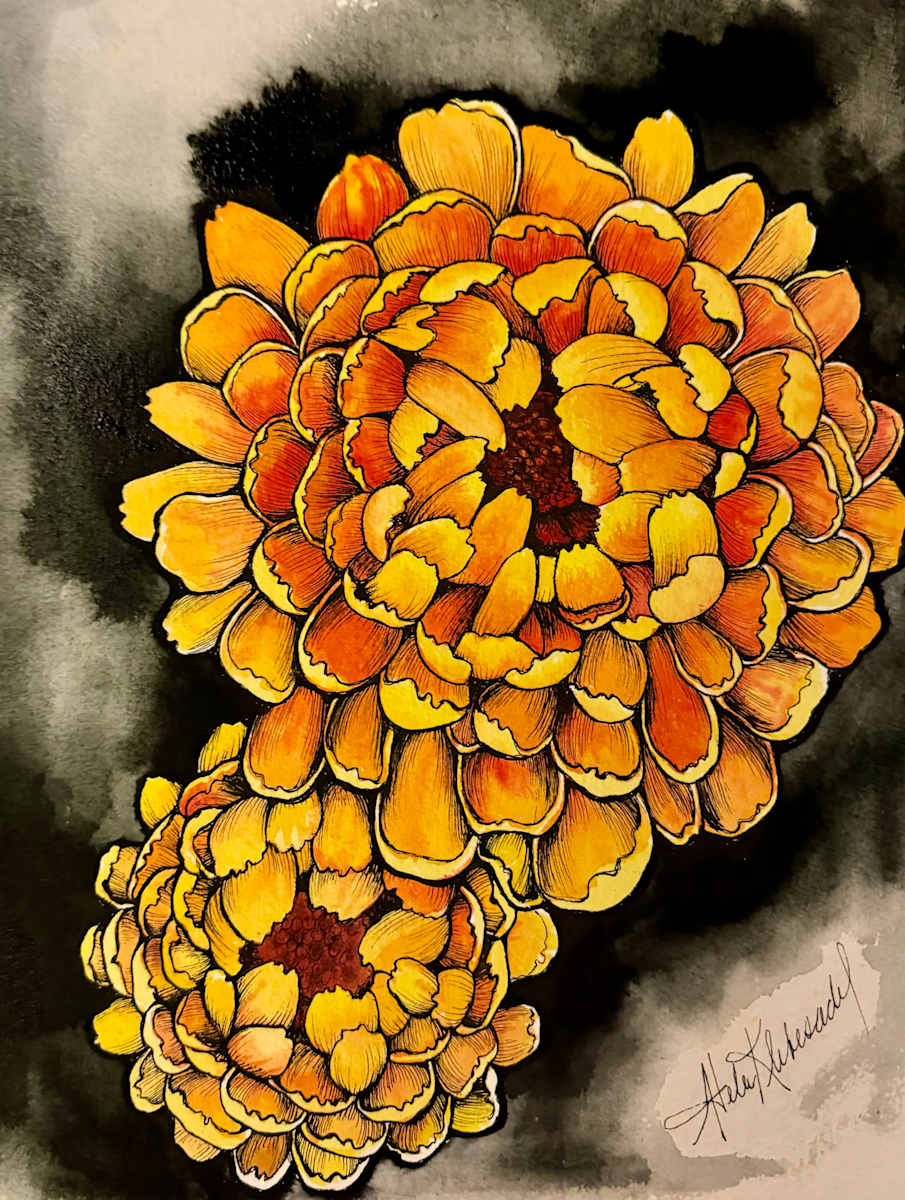 How Do You Spell Chrysanthemum?-Drawing for Good #367 by Helen R Klebesadel 