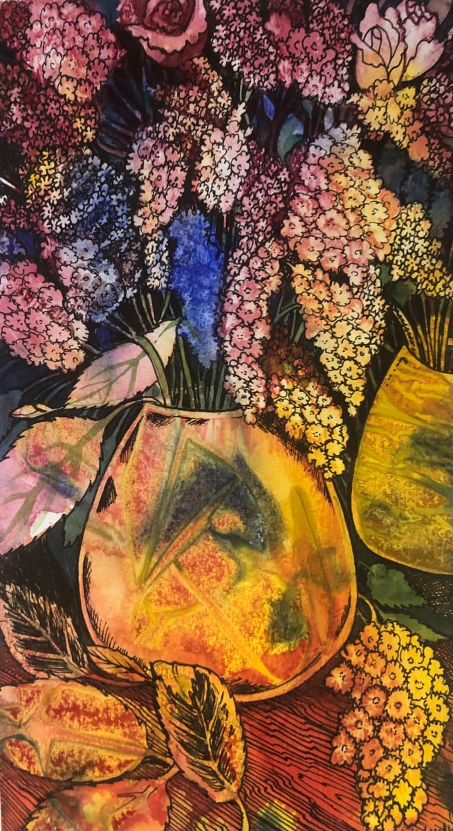 Bouquet -Drawing a Day #111 by Helen R Klebesadel 