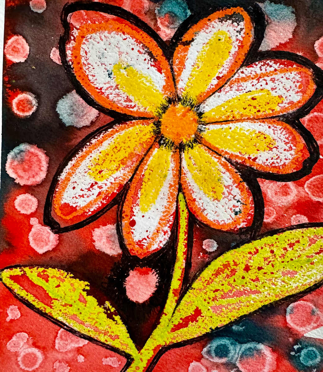 Yellow Flower Power - Drawing For Good #375 by Helen R Klebesadel 