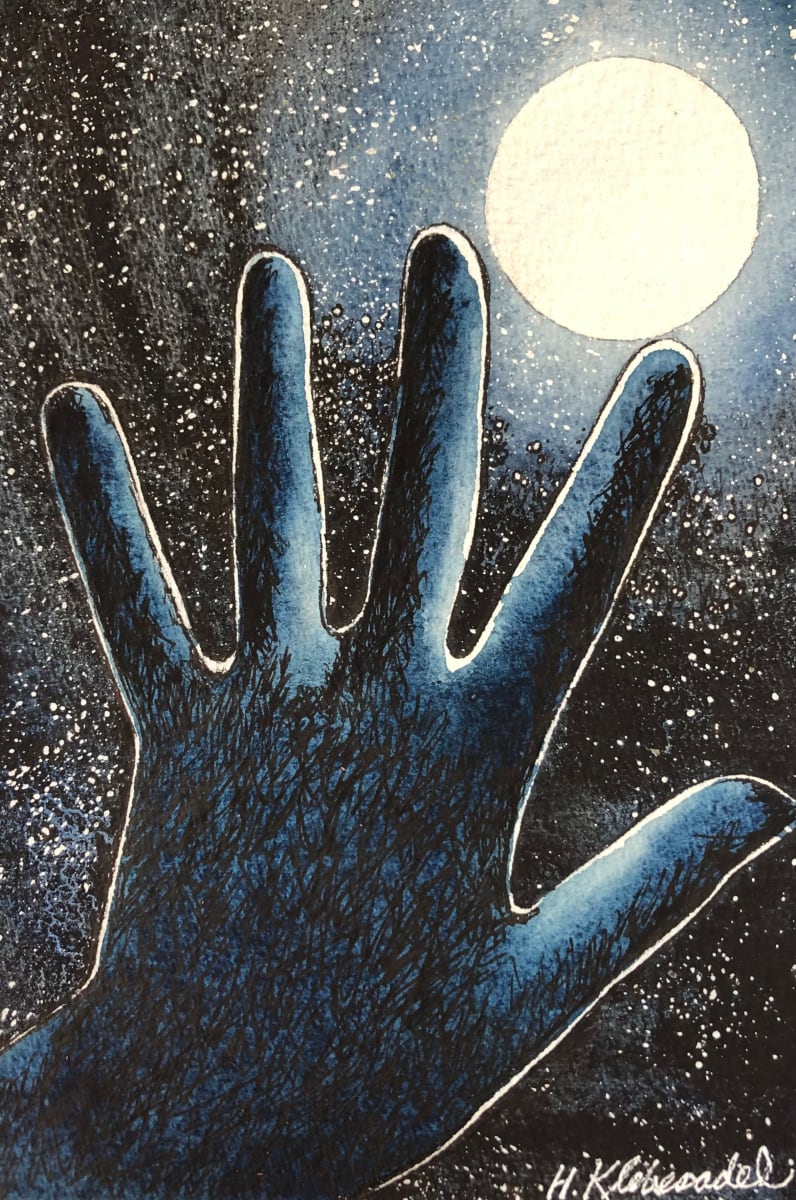 Flower Moon of May -Drawing a Day #144 by Helen R Klebesadel 