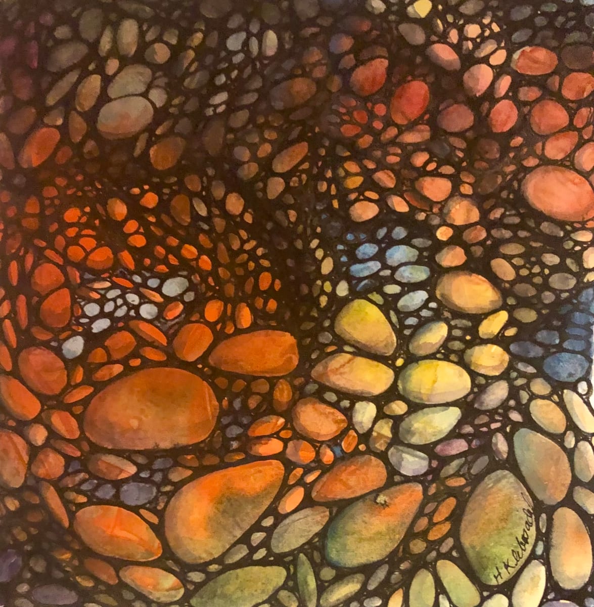 Spiral Stones - Drawing a Day #145 by Helen R Klebesadel 