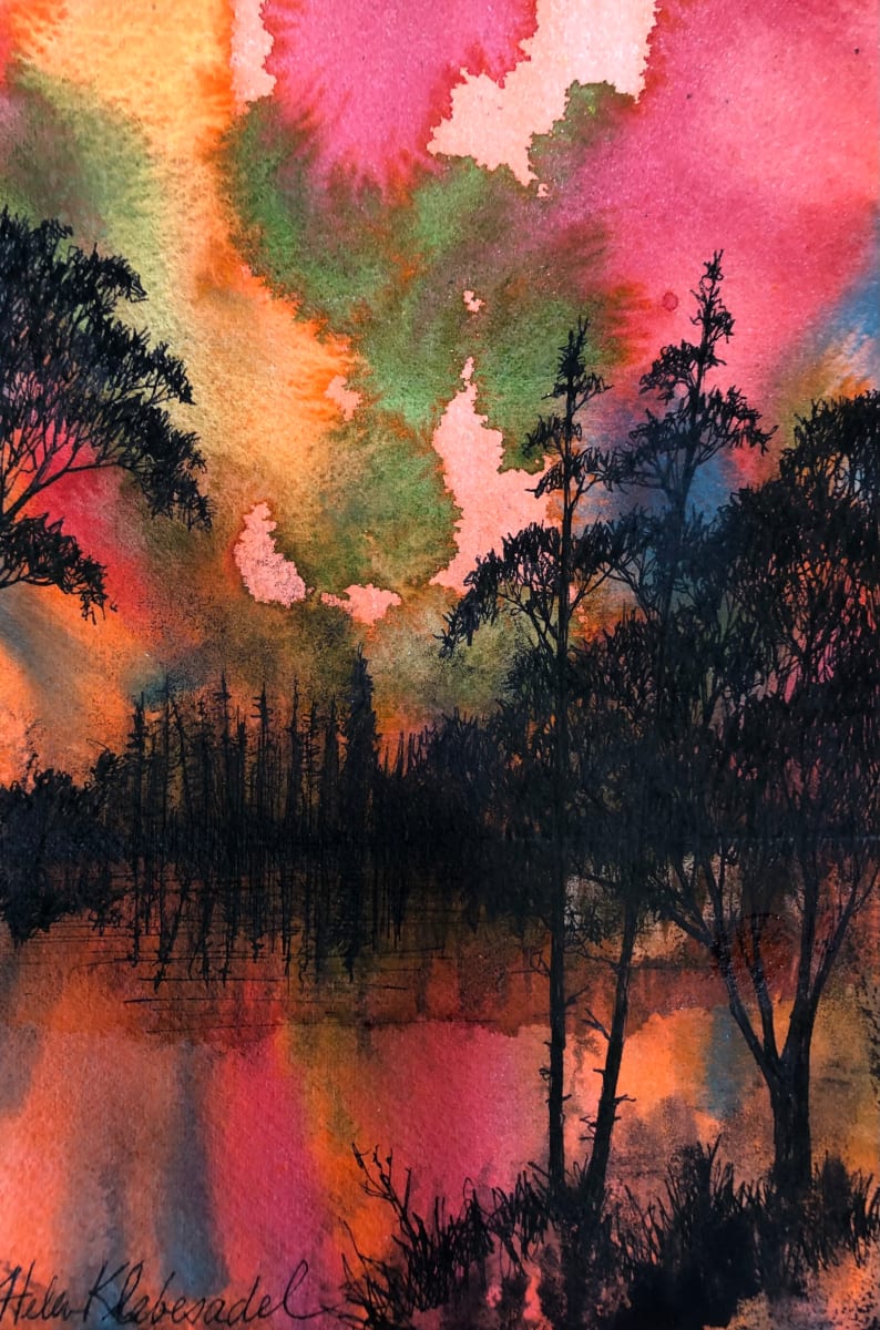 Dusk - Drawing a Day #180 by Helen R Klebesadel 
