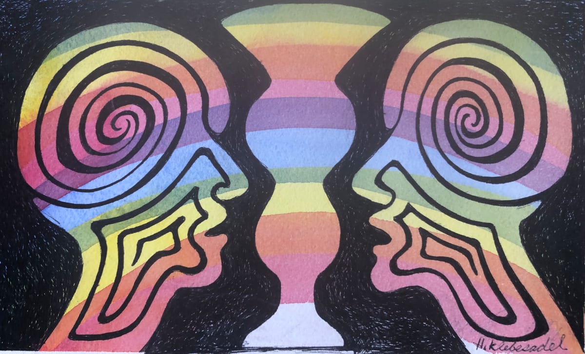 Meeting of the Minds - Drawing a Day #193 by Helen R Klebesadel 