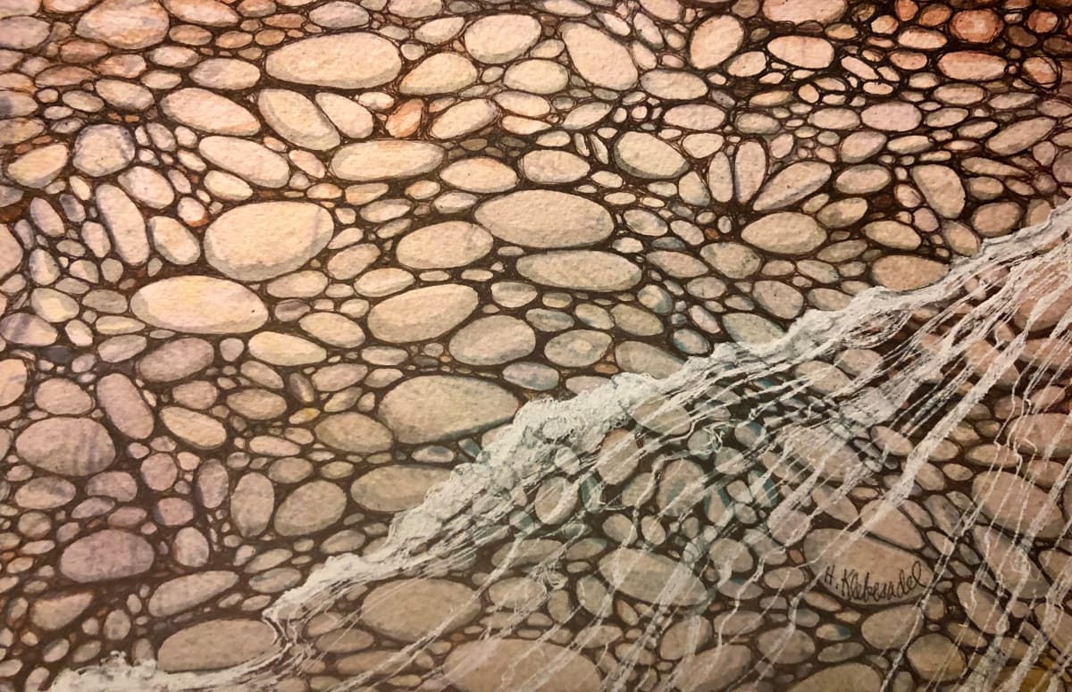 Lake Pebbles I- Drawing a Day #197 by Helen R Klebesadel 