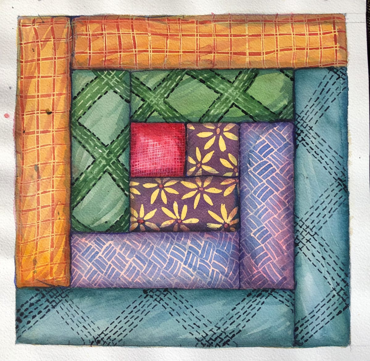 Quilt Square:  Log Cabin 