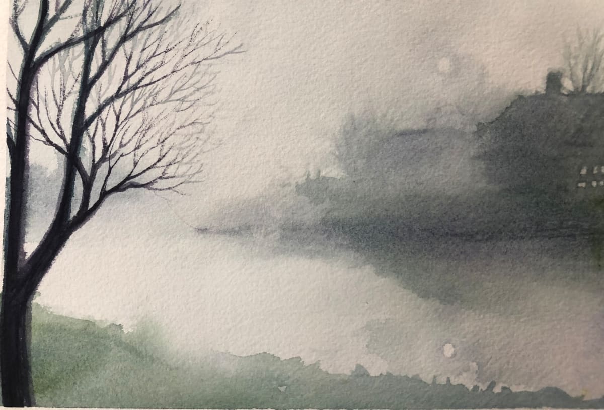 Misty River Study by Helen R Klebesadel 
