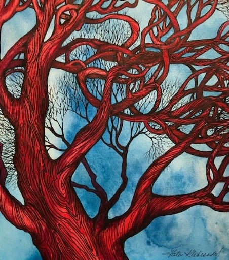 Red Tree III by Helen R Klebesadel 