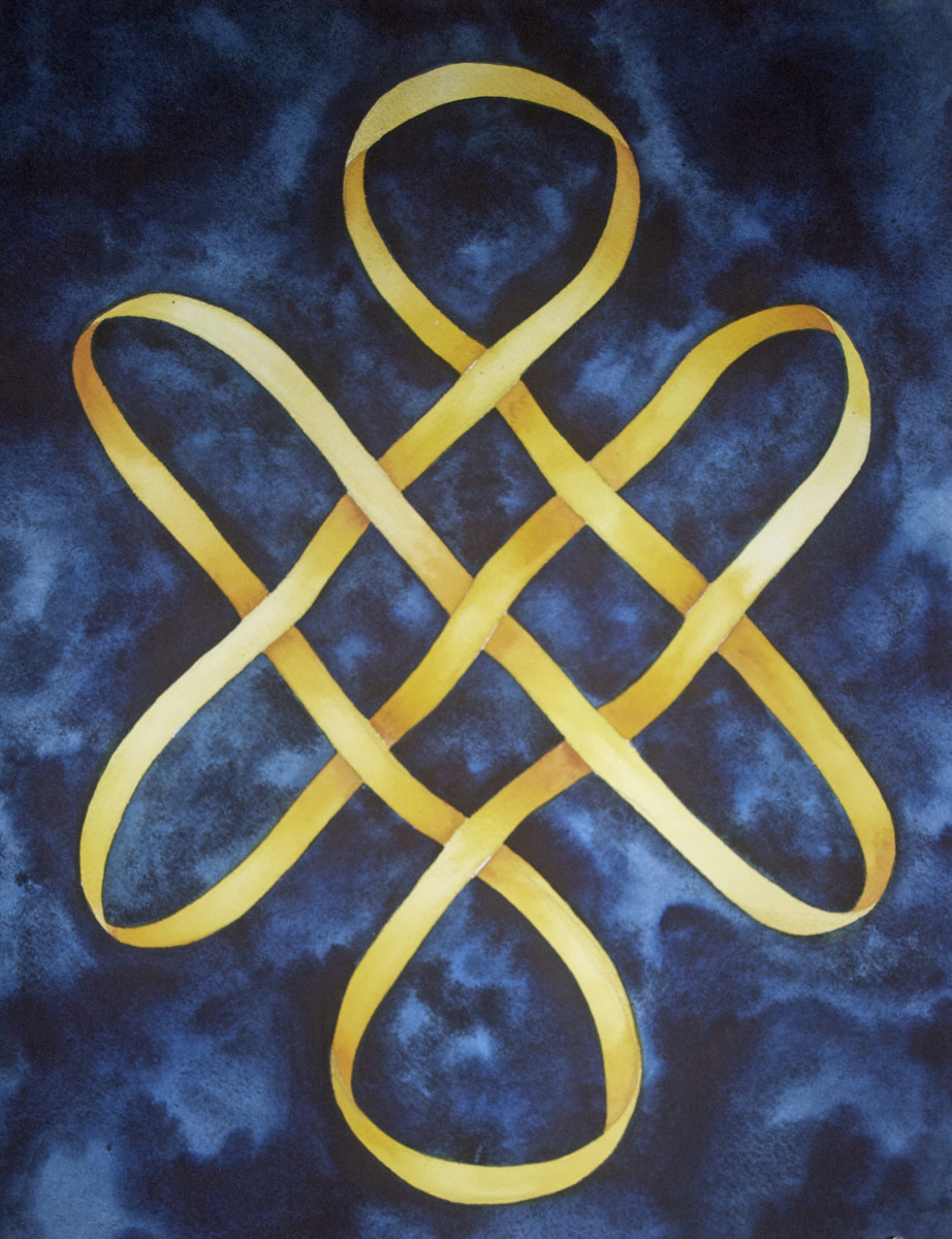 Knot II (Forever Knot) an original watercolor by Helen R Klebesadel 