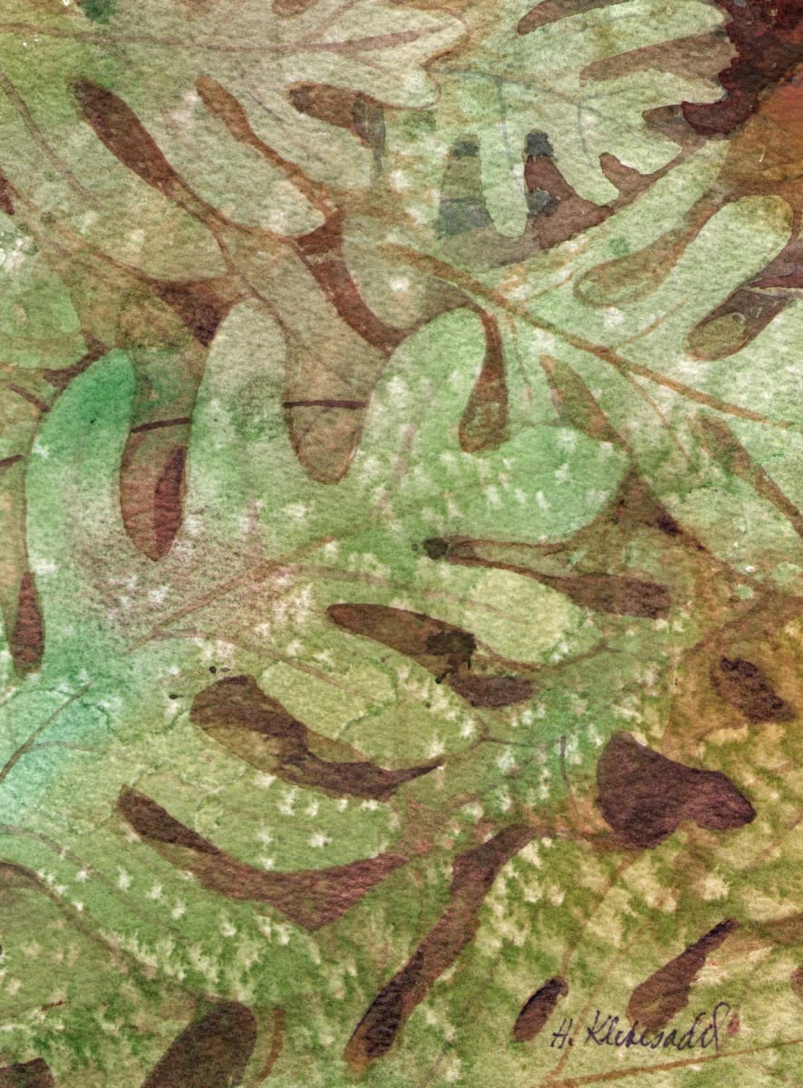 Oak Leaves VI an original watercolor by Helen R Klebesadel 